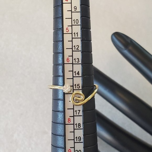 Vintage Gold Sterling Silver Wrap Ring Spiral Adjustable Boho Size 4.5 To 7 - Picture 17 of 17